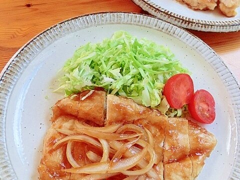 節約おかず♪鷄むね肉の生姜焼き✿